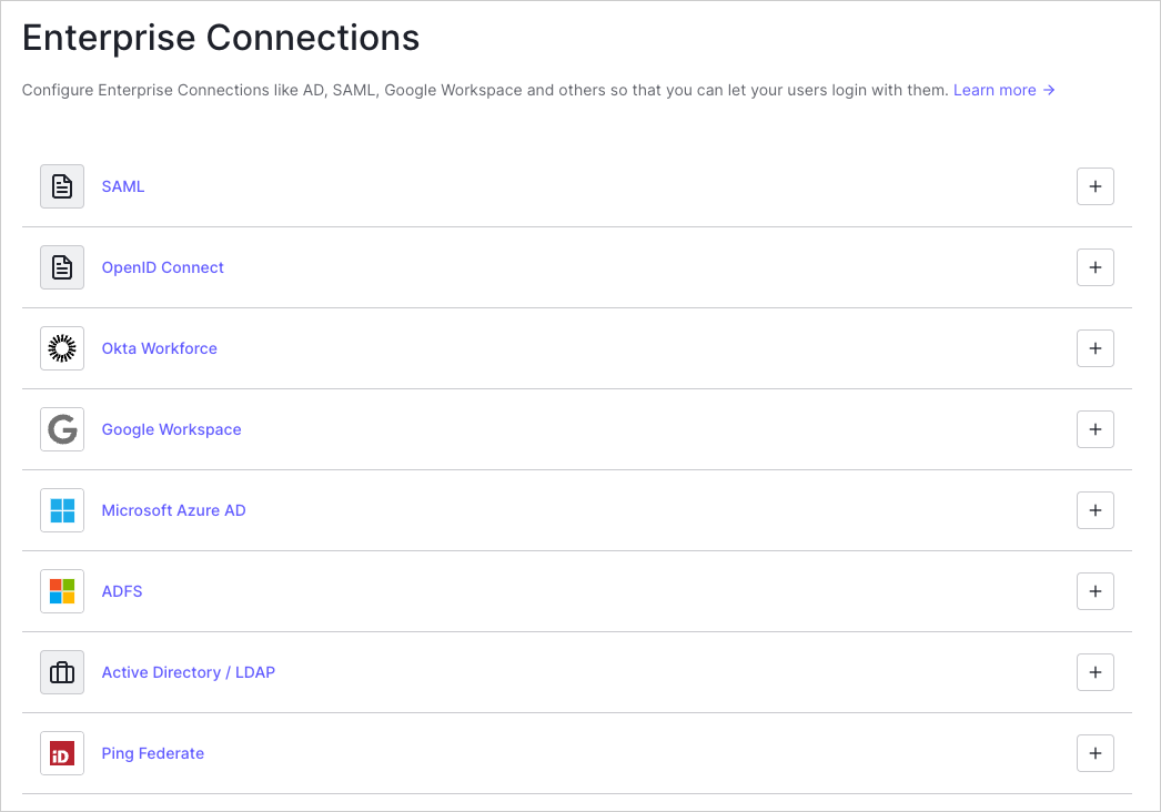 Dashboard - Connections - Enterprise