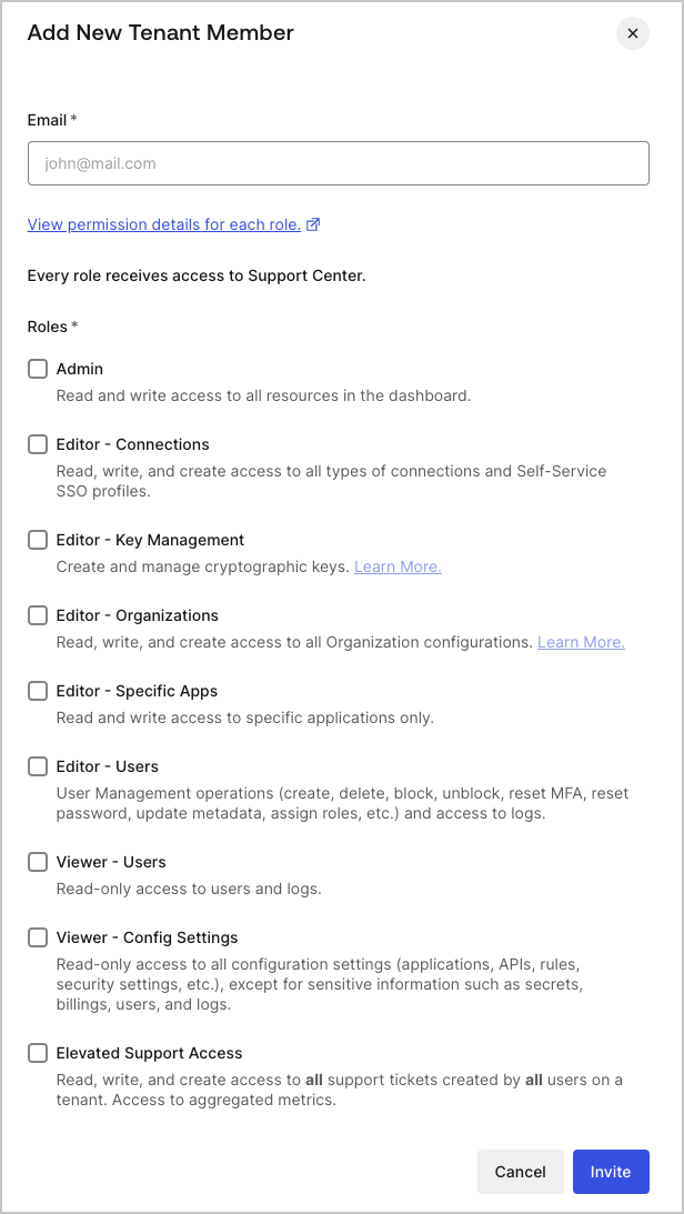 Dashboard Tenant Settings Tenant Members Tab Add Member