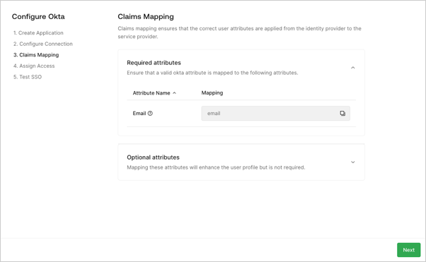 The fourth step of the self-service assistant that customer admins use to configure SSO. 