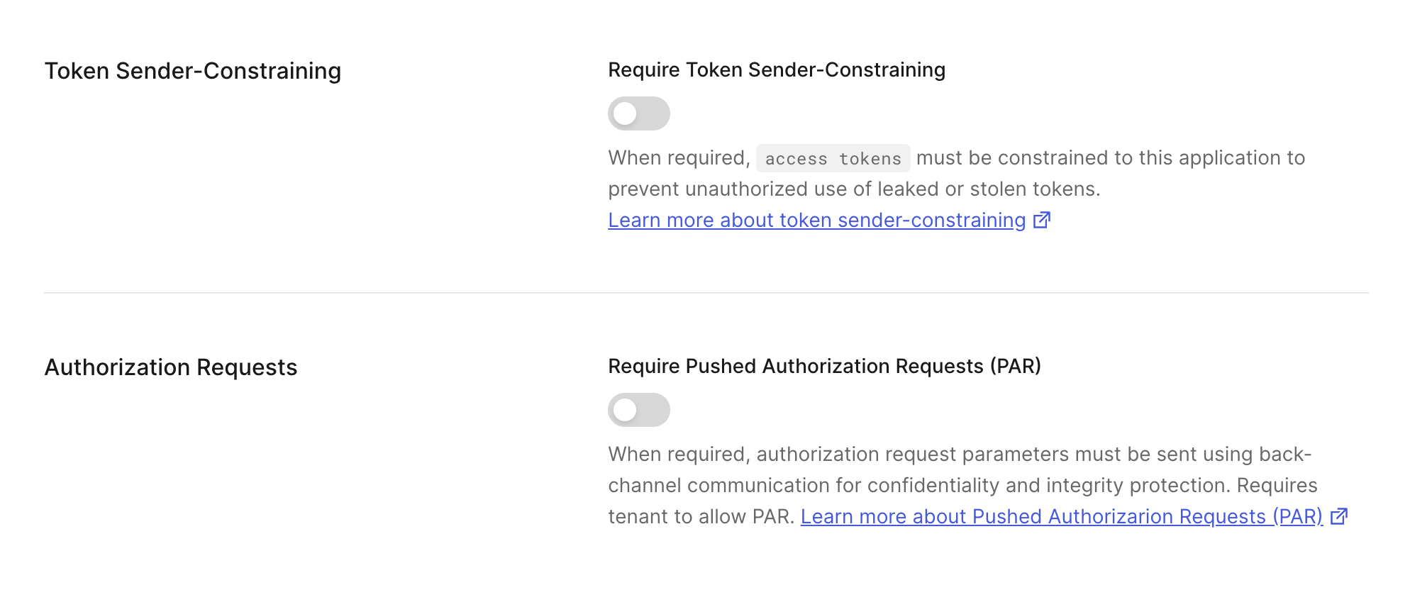 Set application-level PAR with Auth0 Dashboard