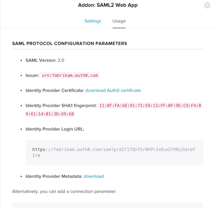 Protocols SAML IdP Generic Configuration Usage Tab