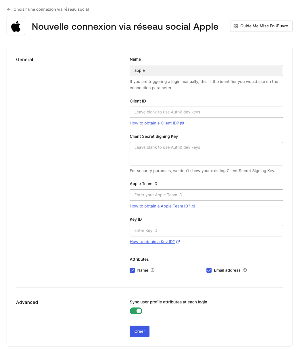 Apple Social Connection Settings