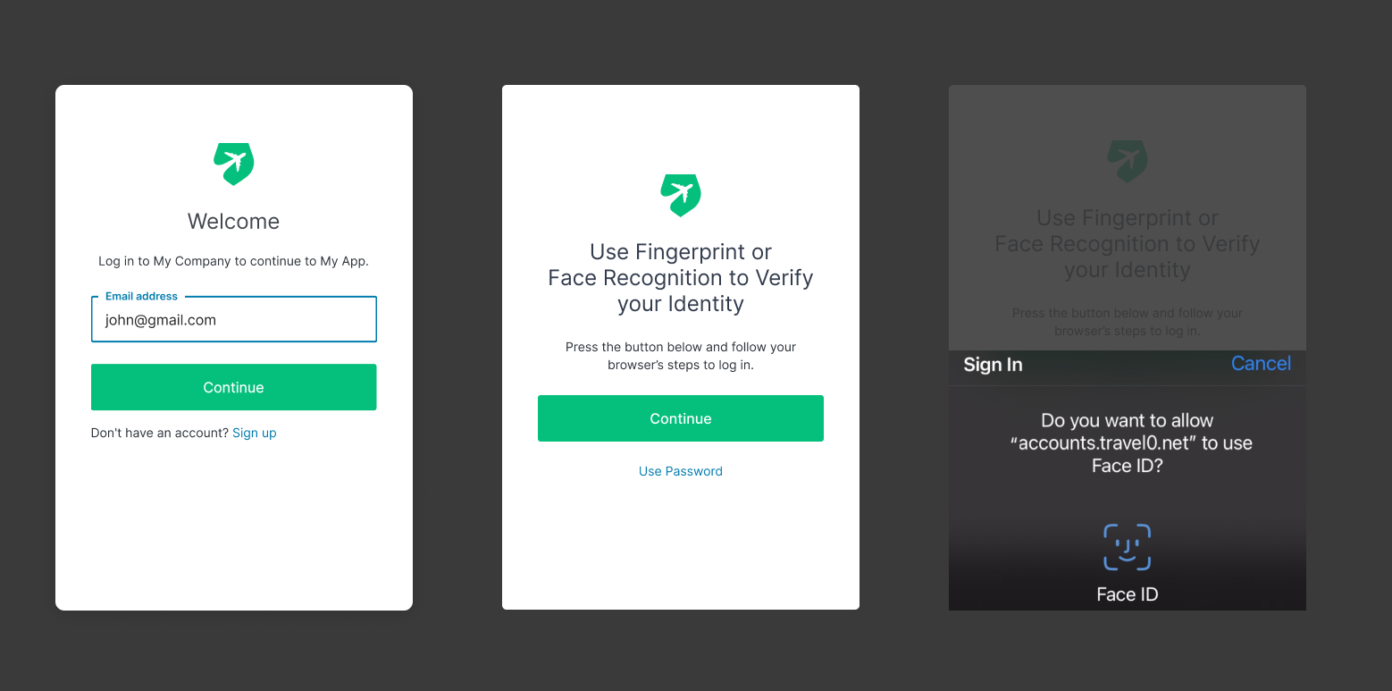 Example of using Fingerprint or Face Recognition to login to a domain