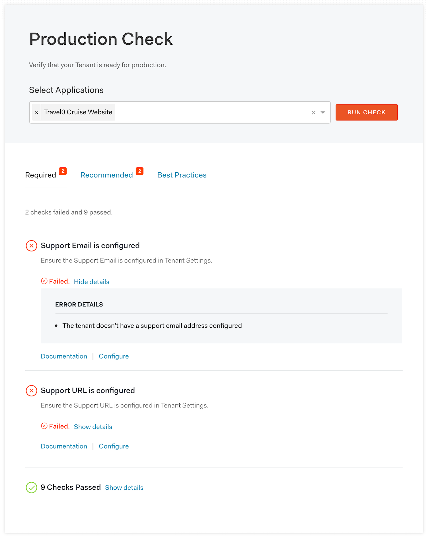 Auth0 Support pre-deployment production checks