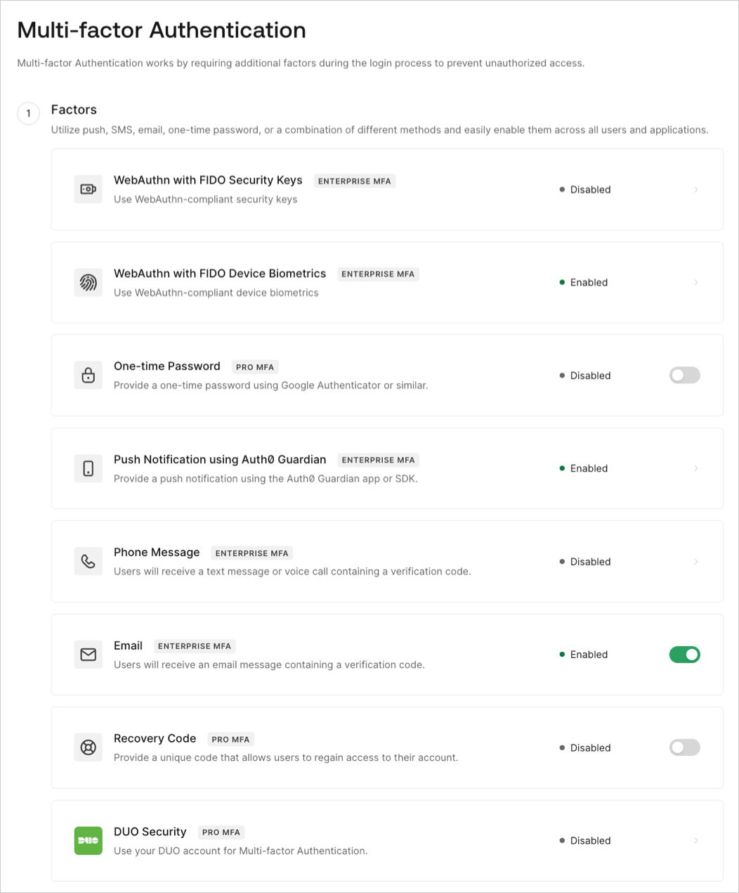 Auth0 Dashboard Security Multi-factor Auth Adaptive MFA Policy