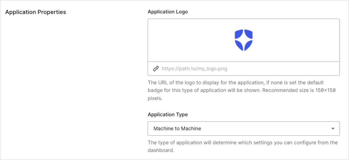 Dashboard Applications Application Settings Tab Application Properties