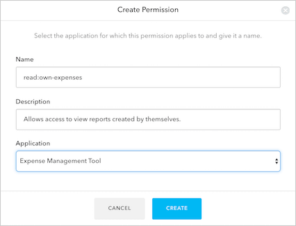Dashboard - Extensions - Authorization Extensions Dashboard - Create Permissions