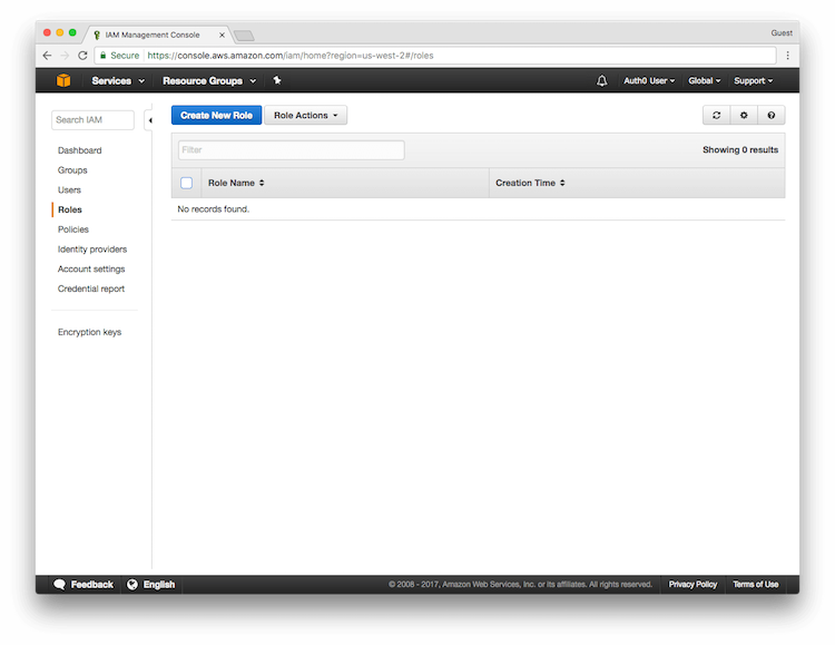 IAM Console - Roles - Create New Roles