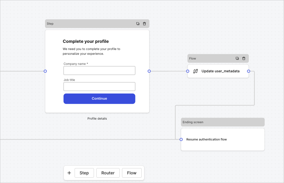 Dashboard > Forms > Use Cases Progressive Profile Update metadata flow