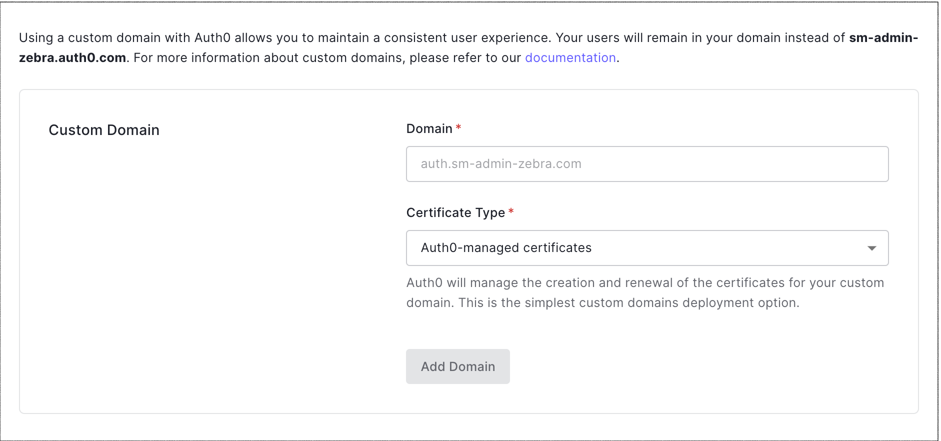 Dashboard Tenant Settings Custom Domains tab