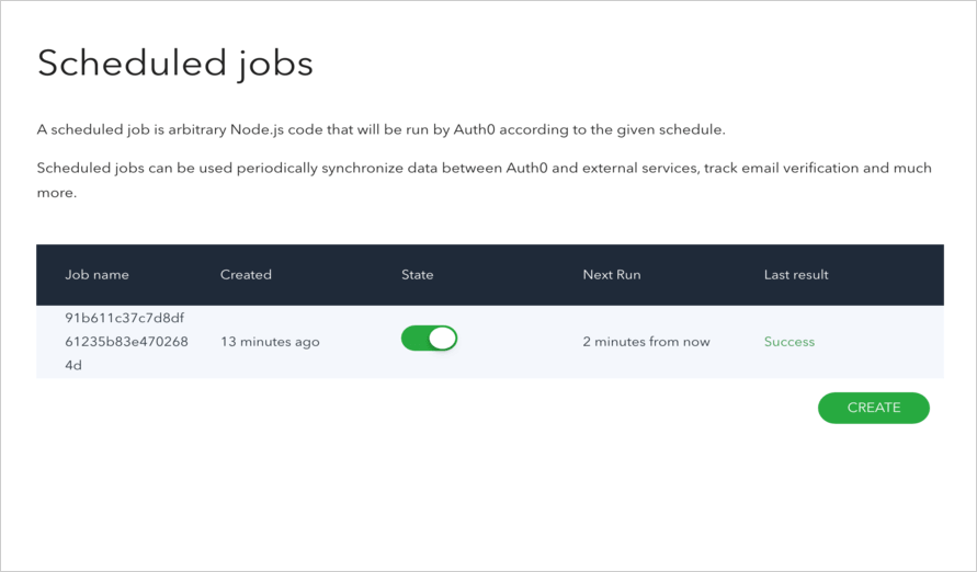 Dashboard - Extensions - Azure - View Cron Jobs