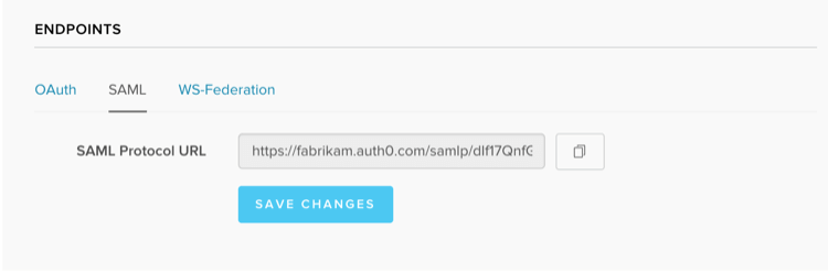Protocol SAML IdP Generic Configuration Endpoints Screen