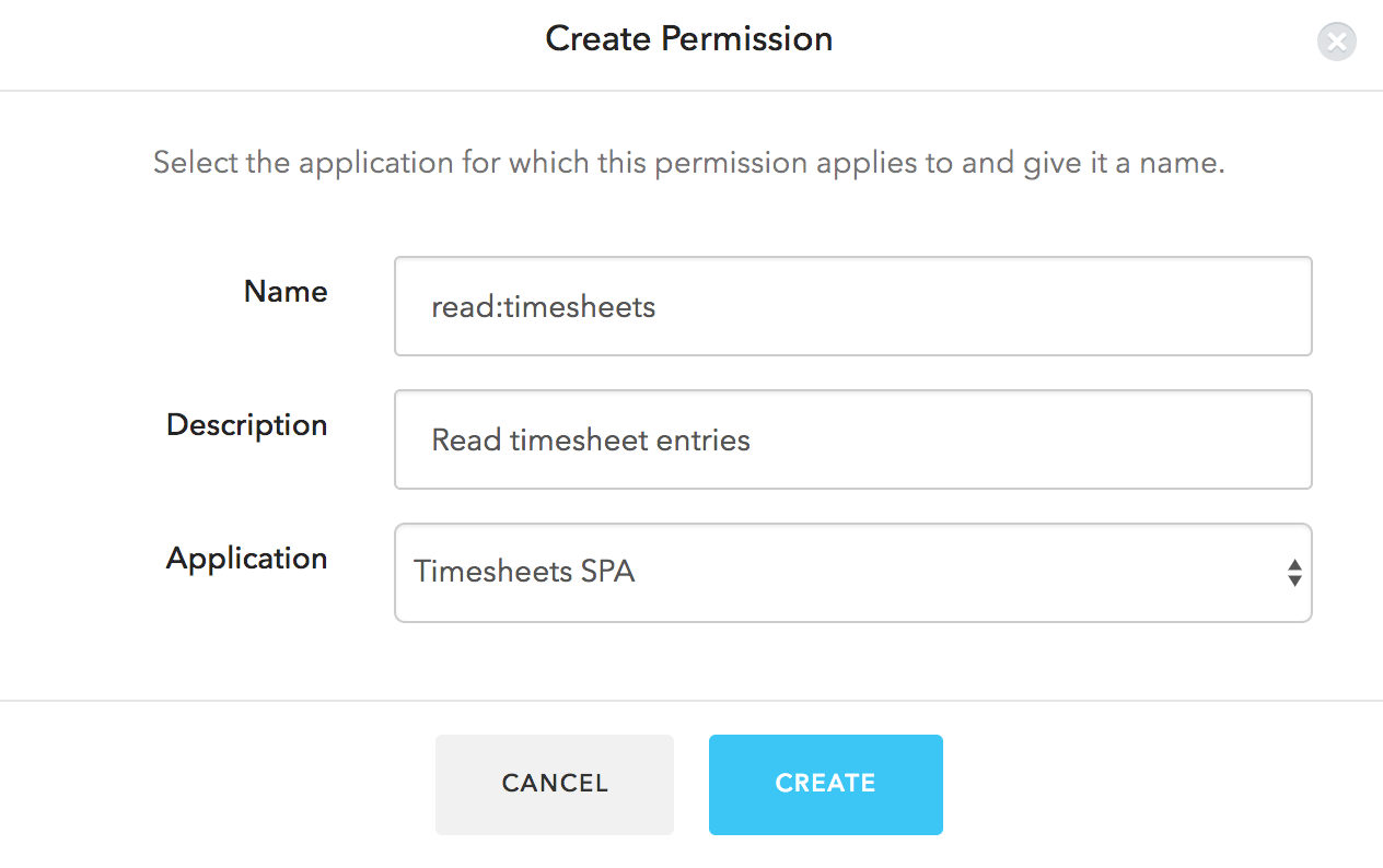 Dashboard - Extensions - Authorization Extension - Create Permission