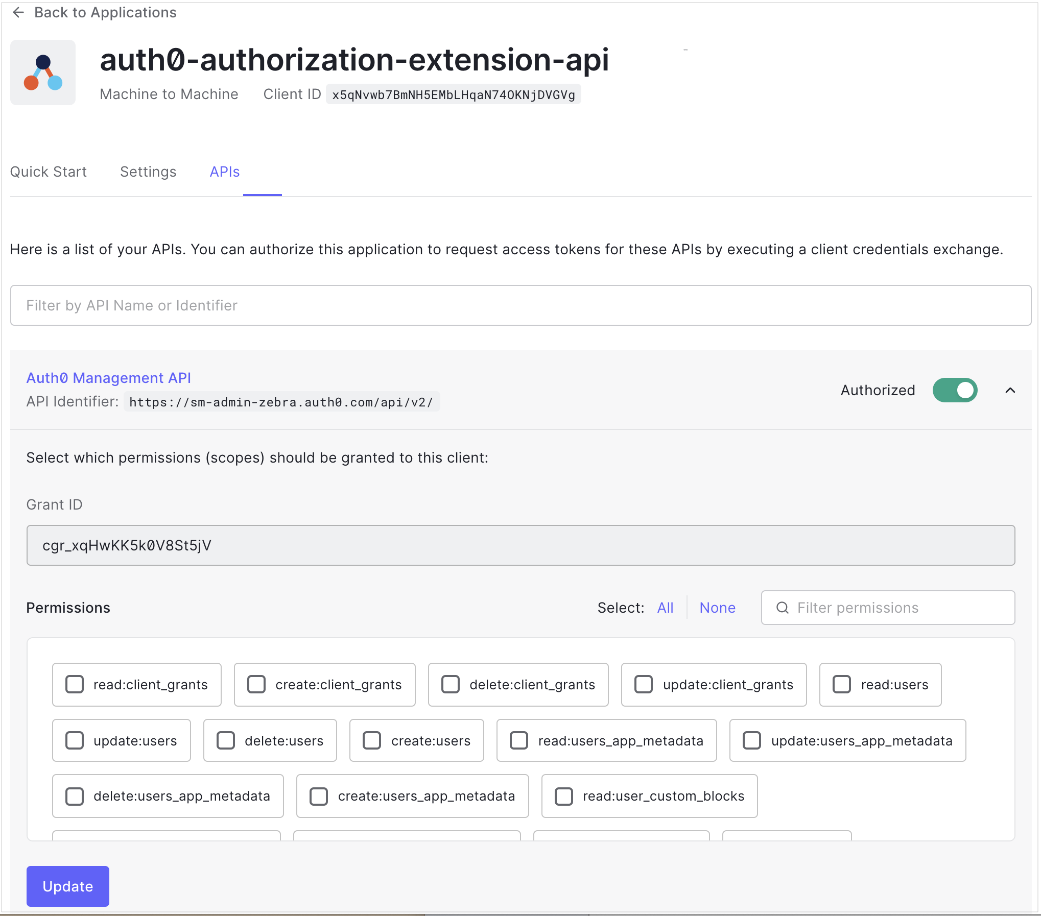 Extensions - Deploy CLI - Enable permissions