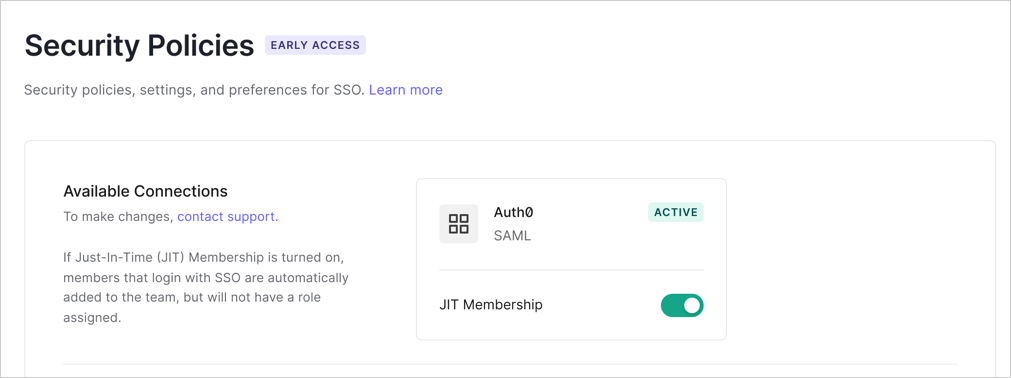 Enterprise IdP Connection JIT