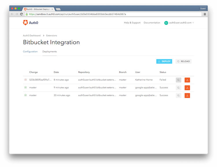 Bitbucket Deployments