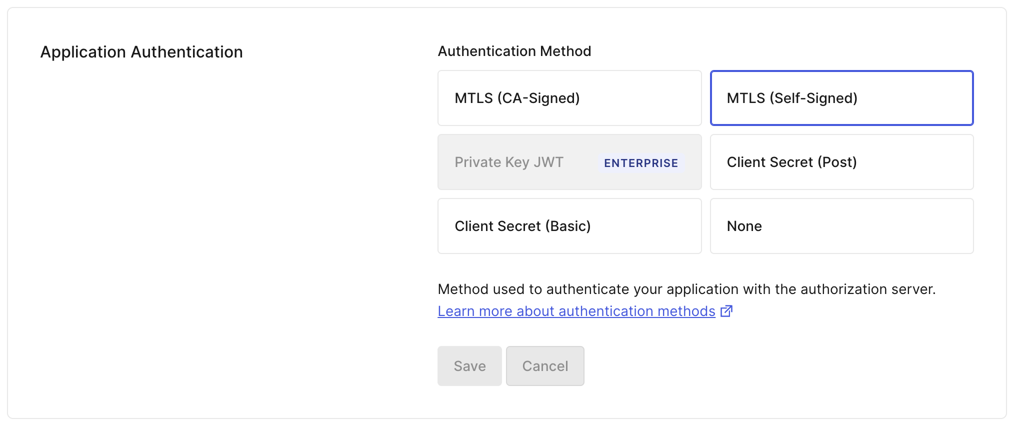 Auth0 Dashboard > Applications > Application Settings > Authentication Method