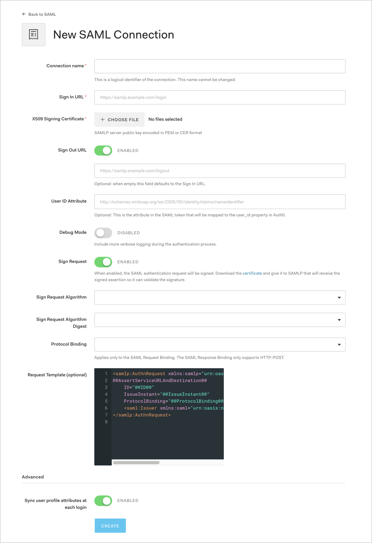 Configure SAML Settings