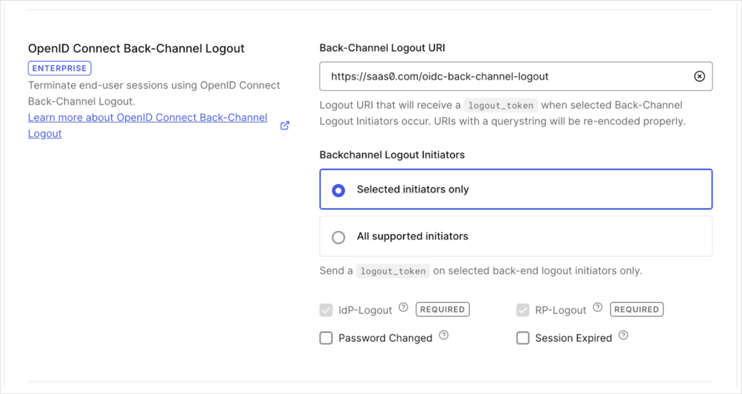 OIDC BackChannel Logout Initiators