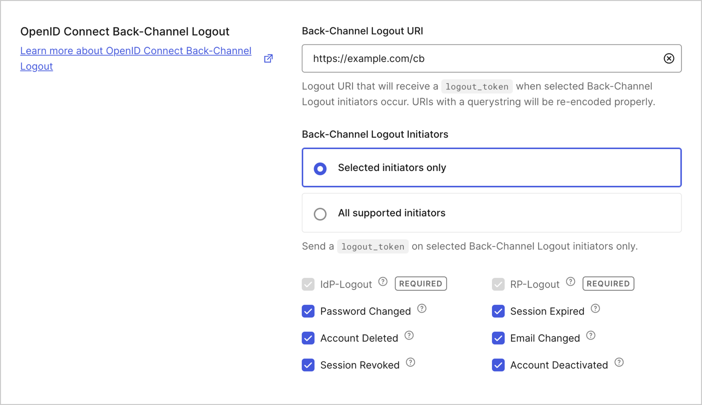 Dashboard > Applications > Application Settings