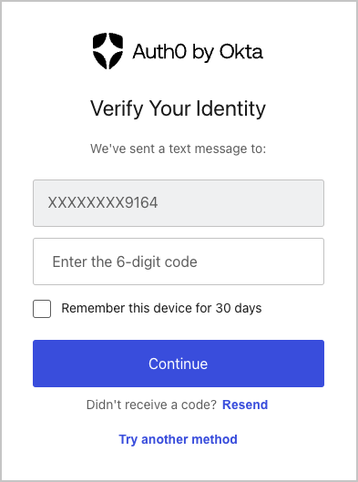 Auth0 prompt for Dashboard users to verify their identity