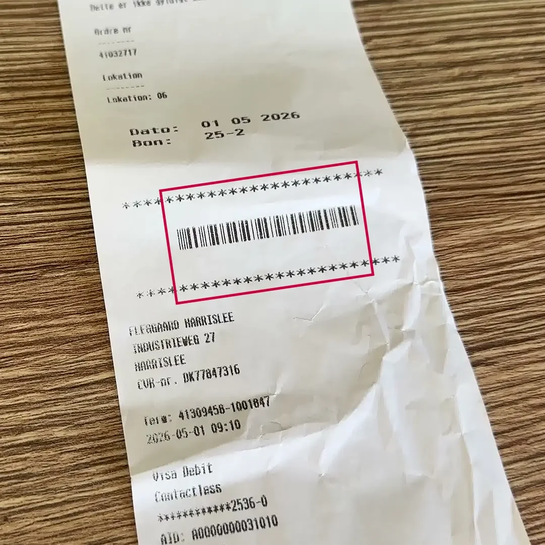 C&C - Guide - Stregkode på kvittering