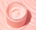 Customized hair mask luxurious texture in soft pink color. 