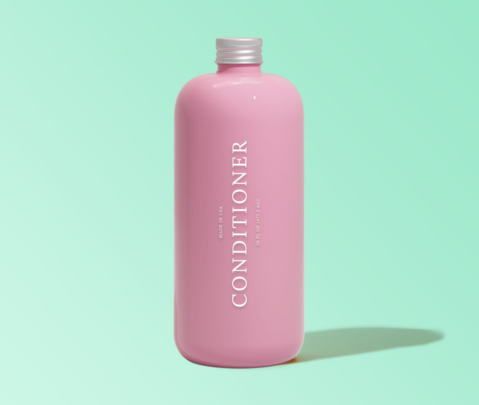 customized conditioner in bottle in pink.