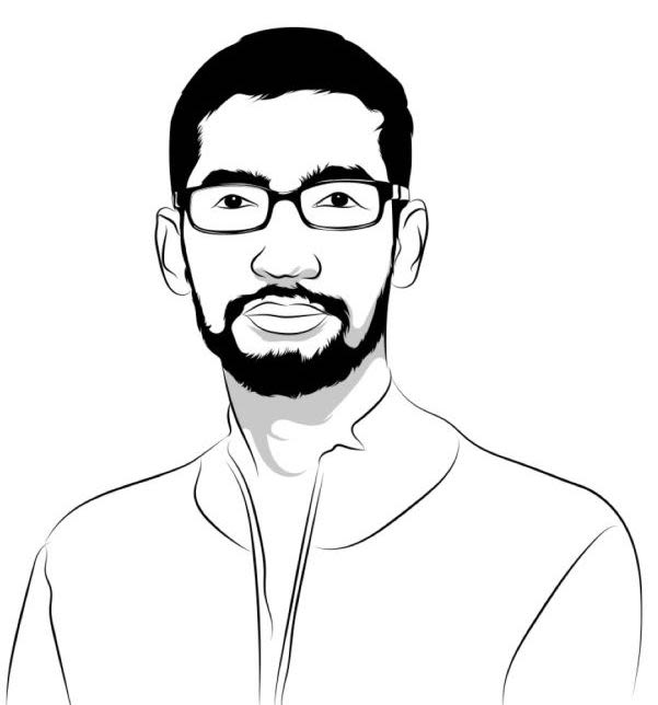 Illustration of Sundar Pichai.