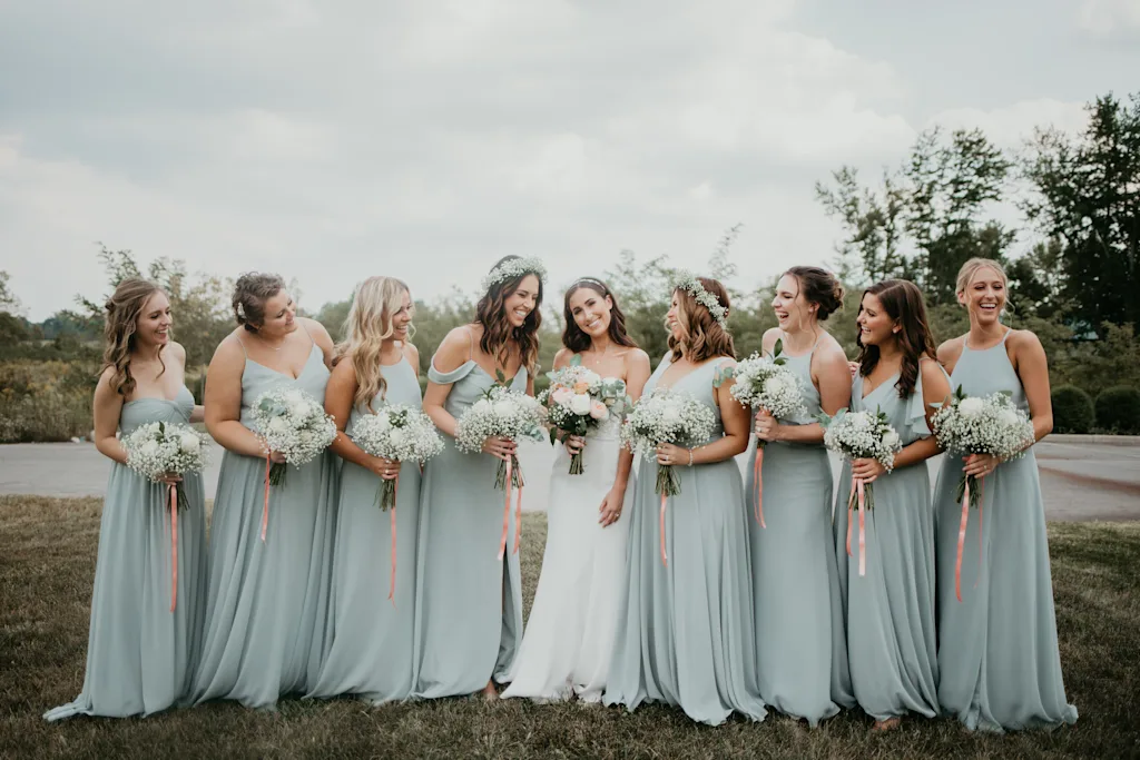 Bridesmaids In Morning Mist Real Wedding With Jenny Yoo