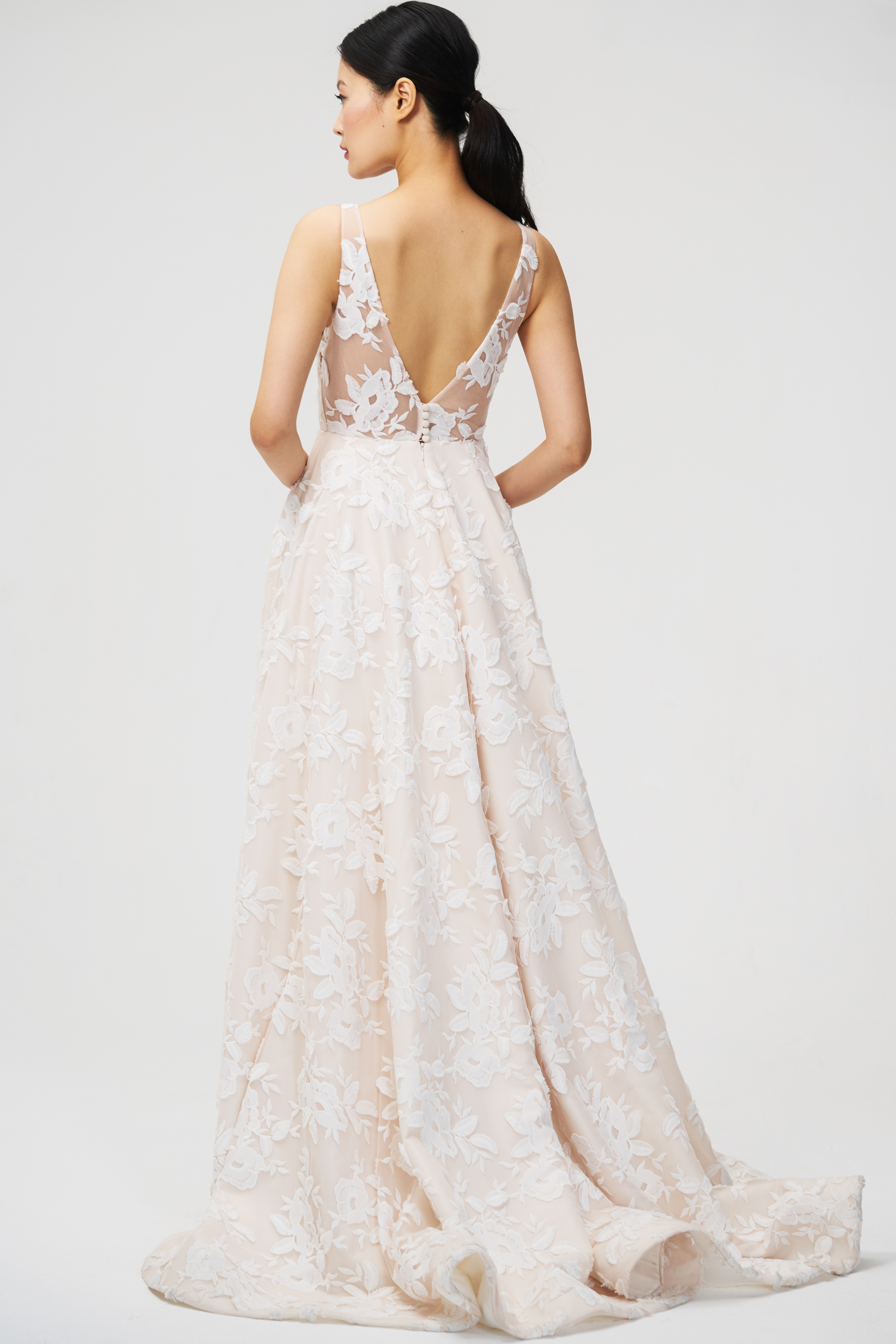 jenny yoo embroidered long gown