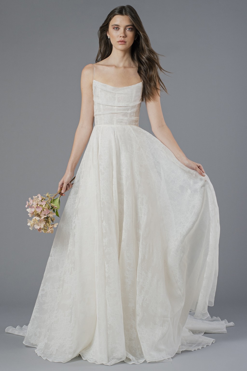 Aveline Ivory Jenny Yoo White Printed Organza Bridal Dress