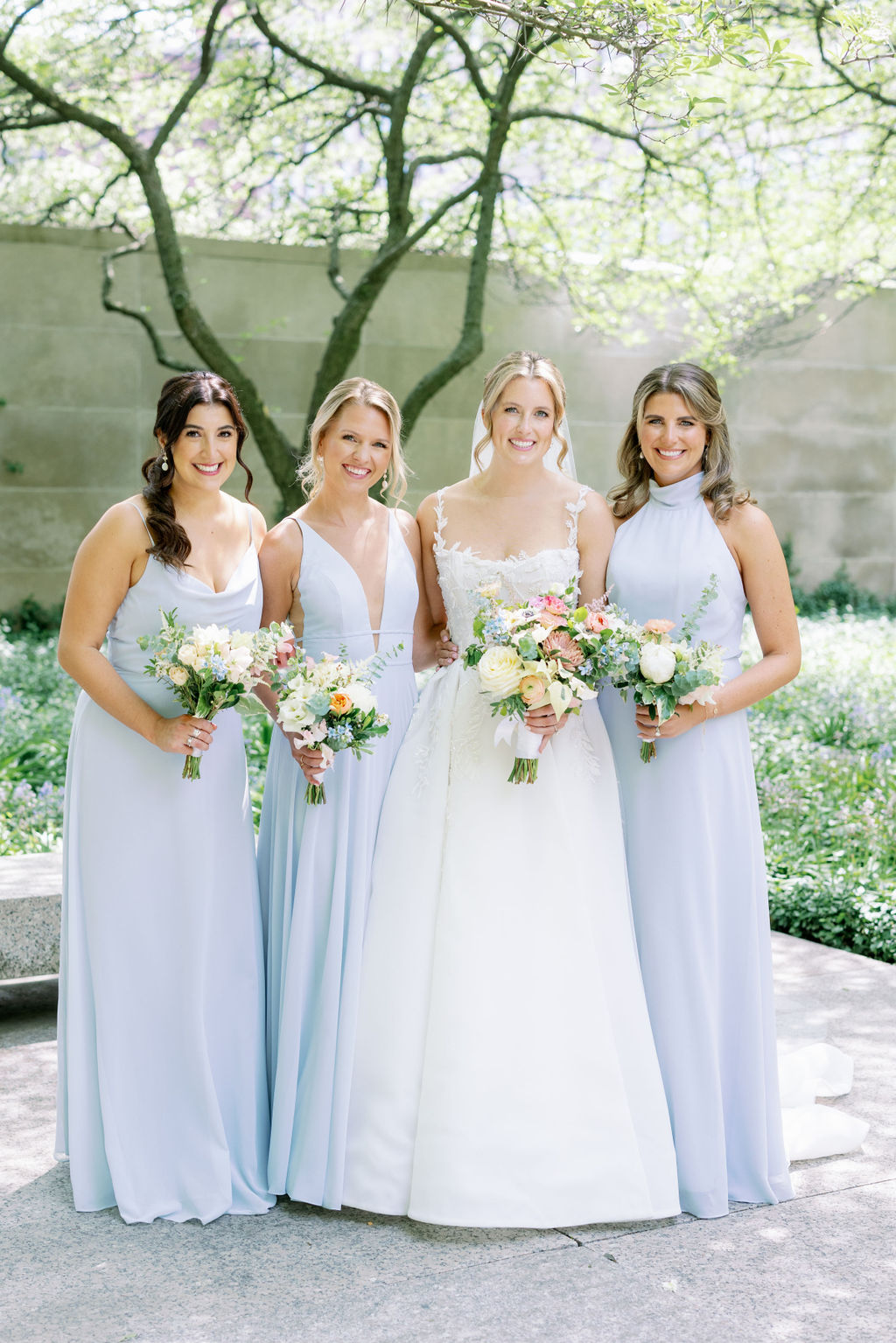 Blue bridesmaid gown hotsell