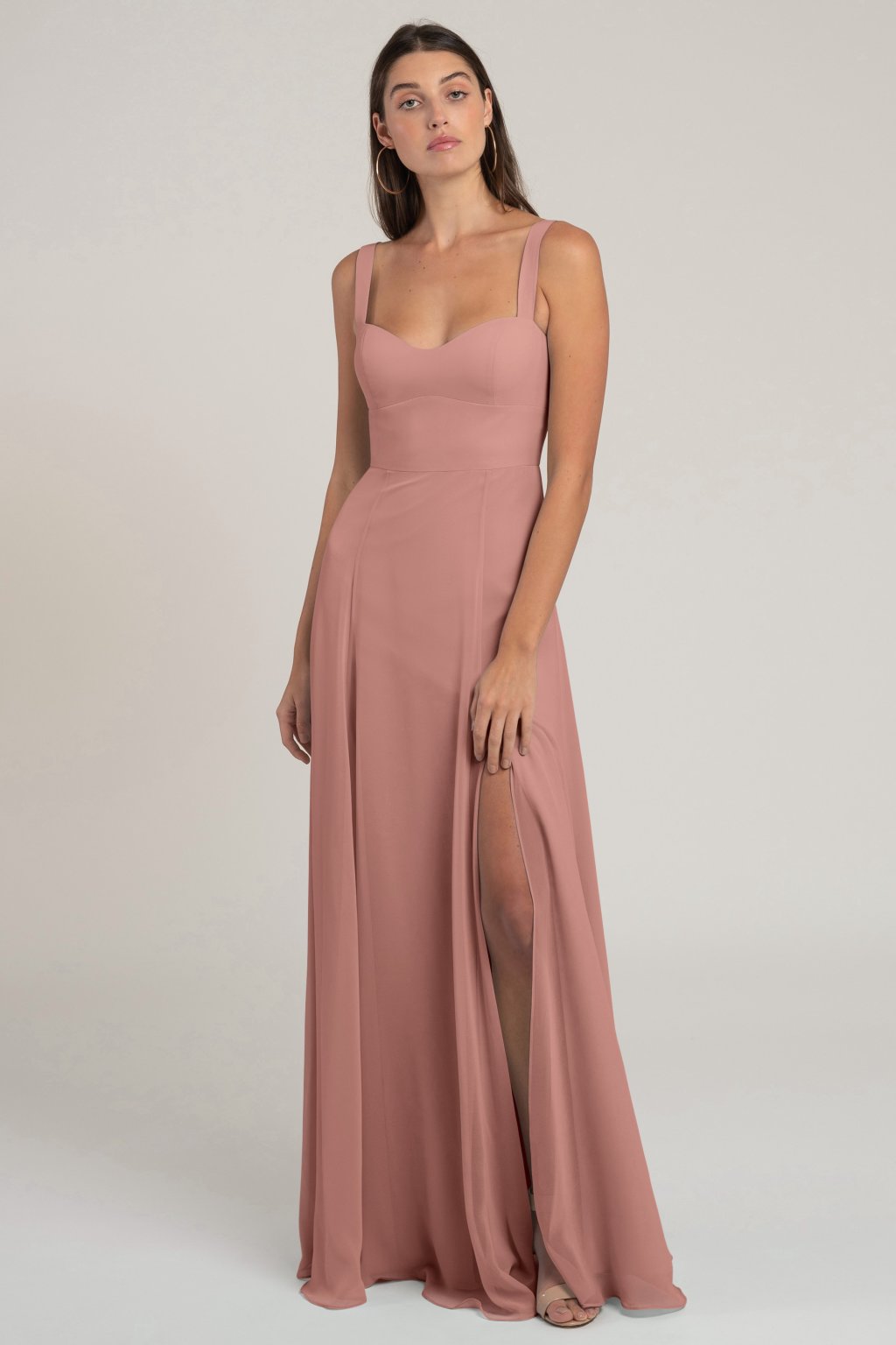 Jenny_Yoo_Harris_Bridesmaid_Sweetheart_Neckline_Chiffon_clay_pink_front