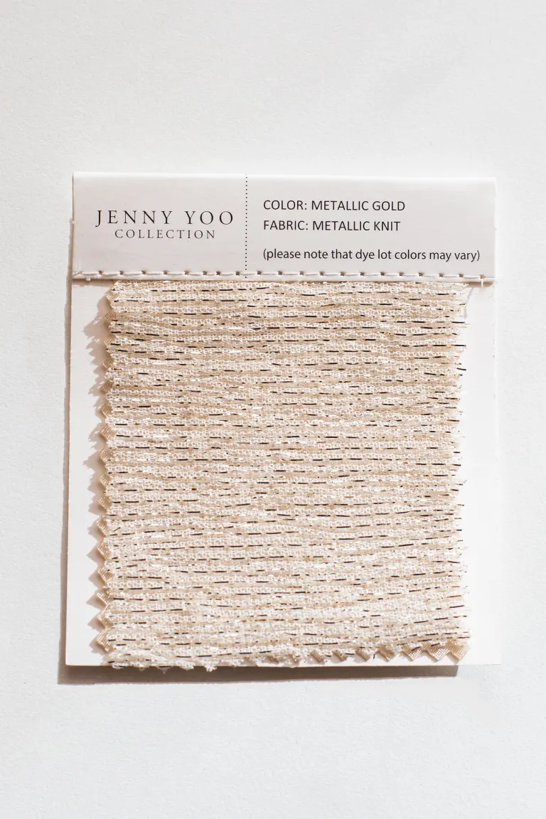 Metallic Knit Swatch Card - Metallic Gold by Jenny Yoo