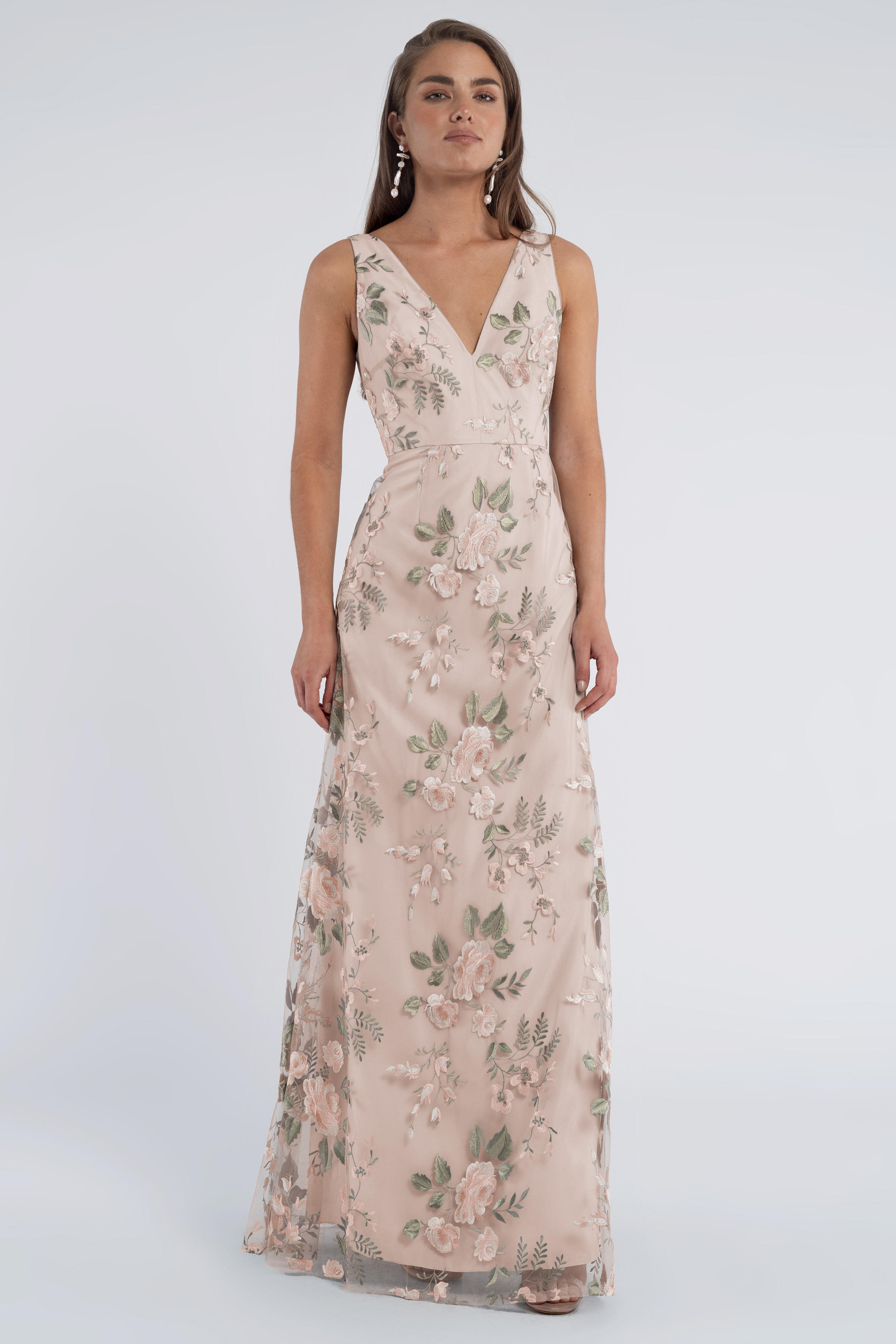 Jenny yoo embroidered long gown best sale