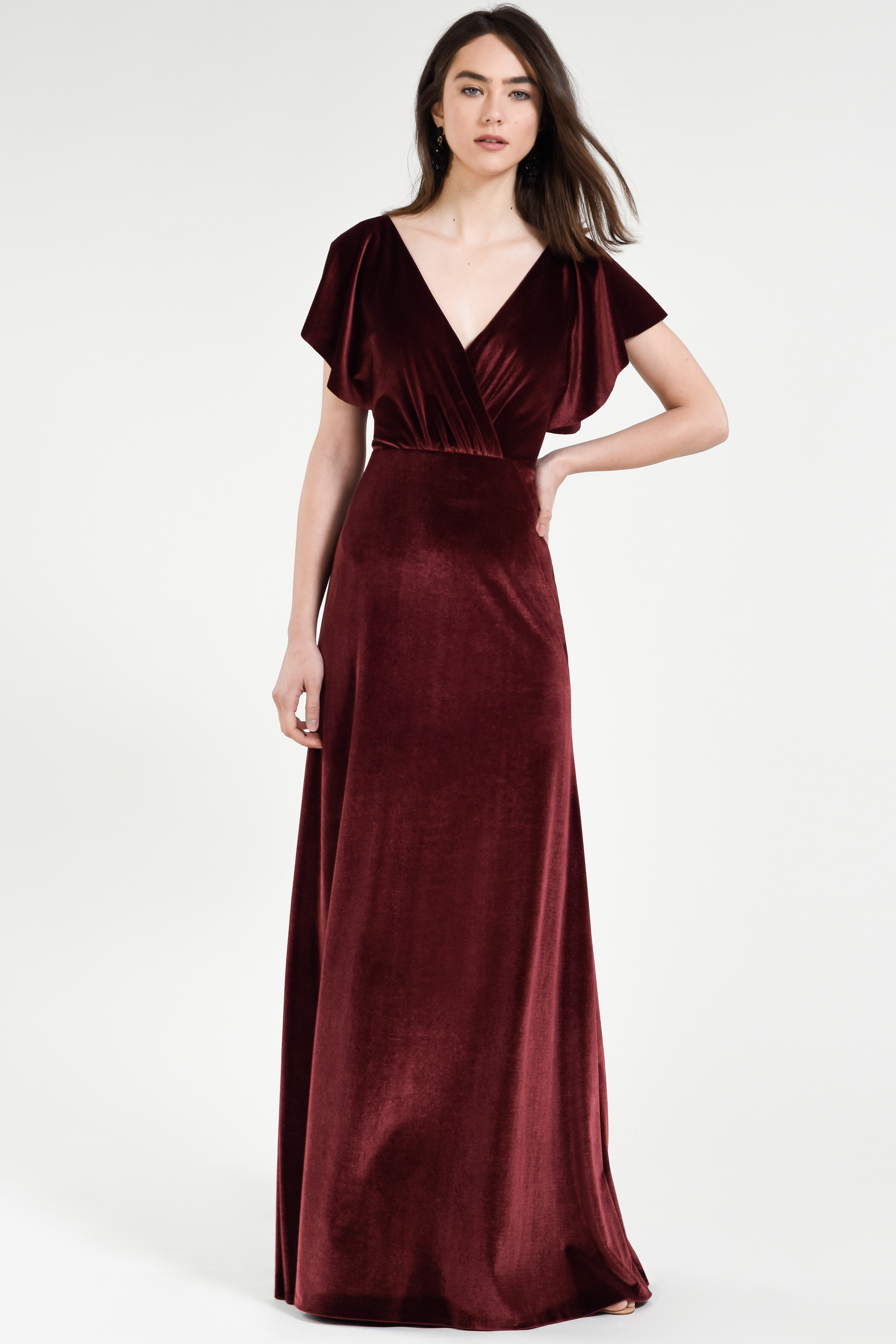 cranberry velvet dress