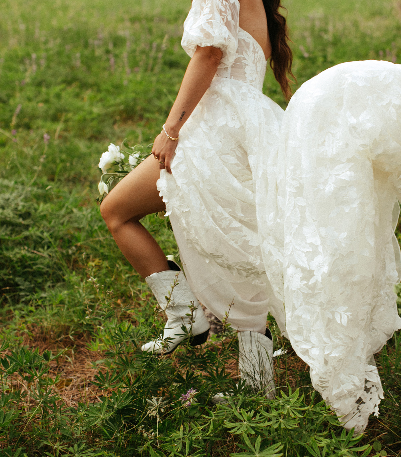 Jenny Yoo Anthropologie BHLDN Madeline Floral Ball Gown Strapless Off the Shoulder Sleeves Wedding Dress