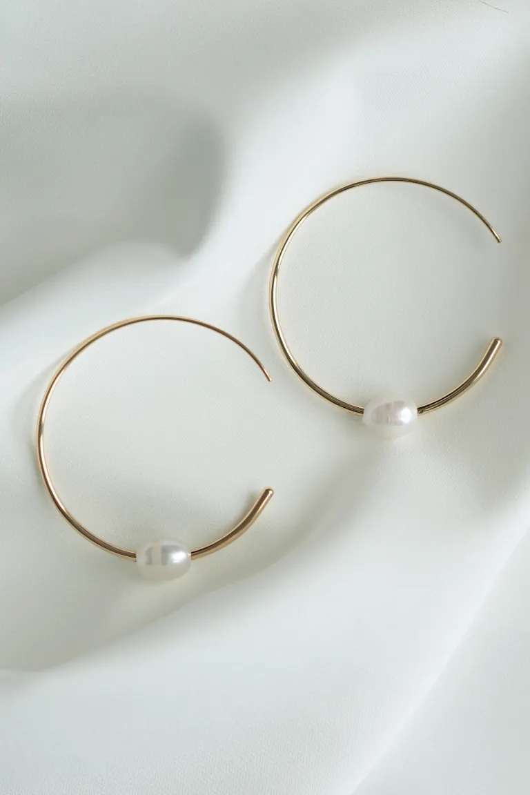 Charlize Gold Hoop Earring by Jenny Yoo