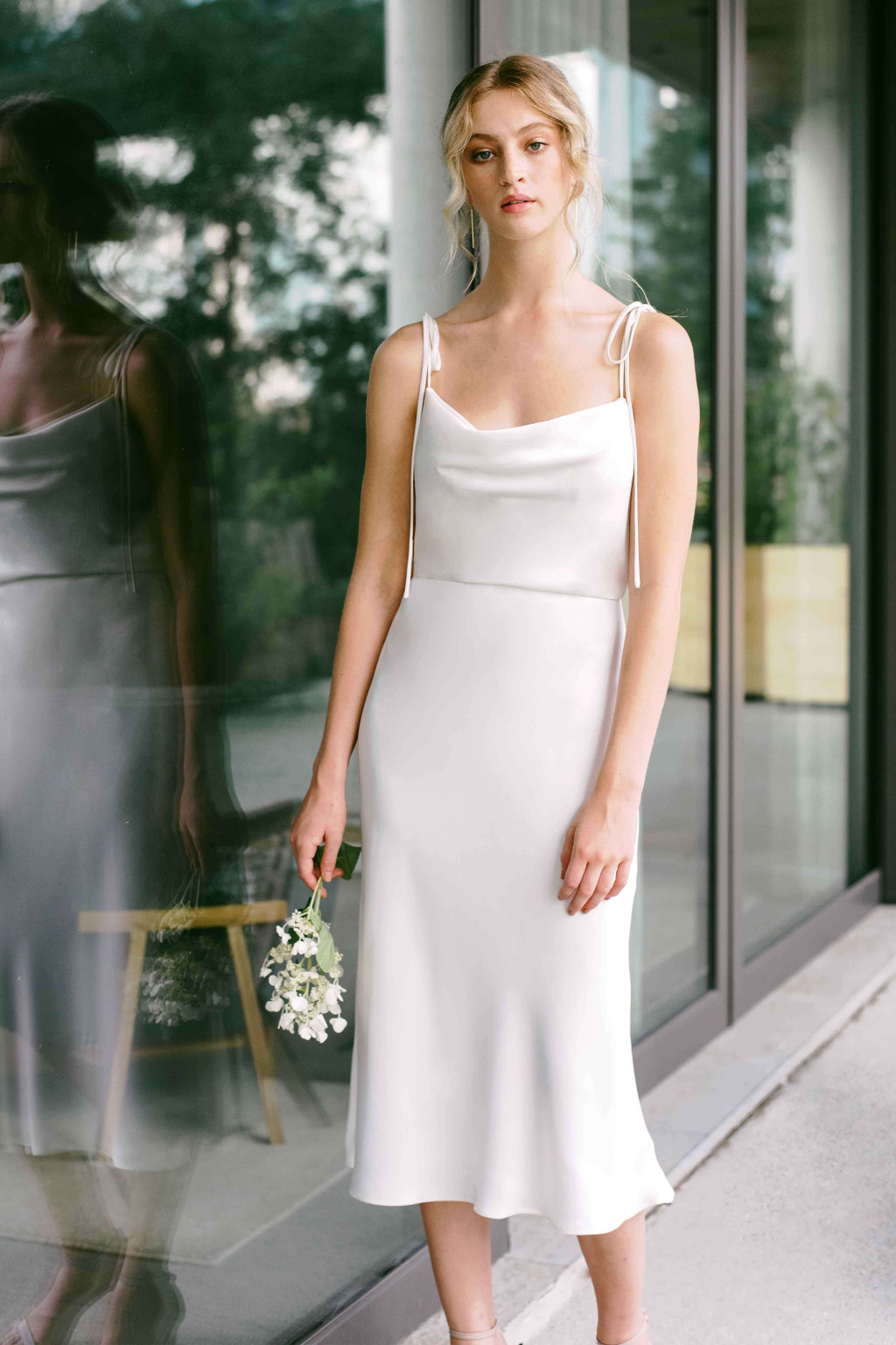 Jenny_Yoo_Wear_Anywhere_Little_White_Dress_Kat_Cowl_Neck_Midi_Satin_Ivory_Front_Campaign_2