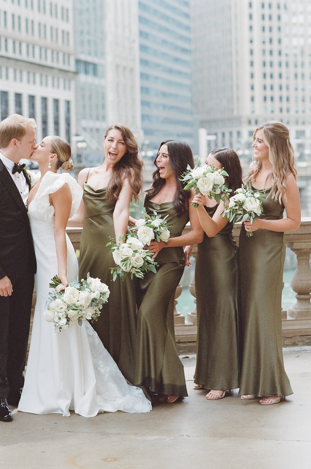 Olive color bridesmaid outlet dresses