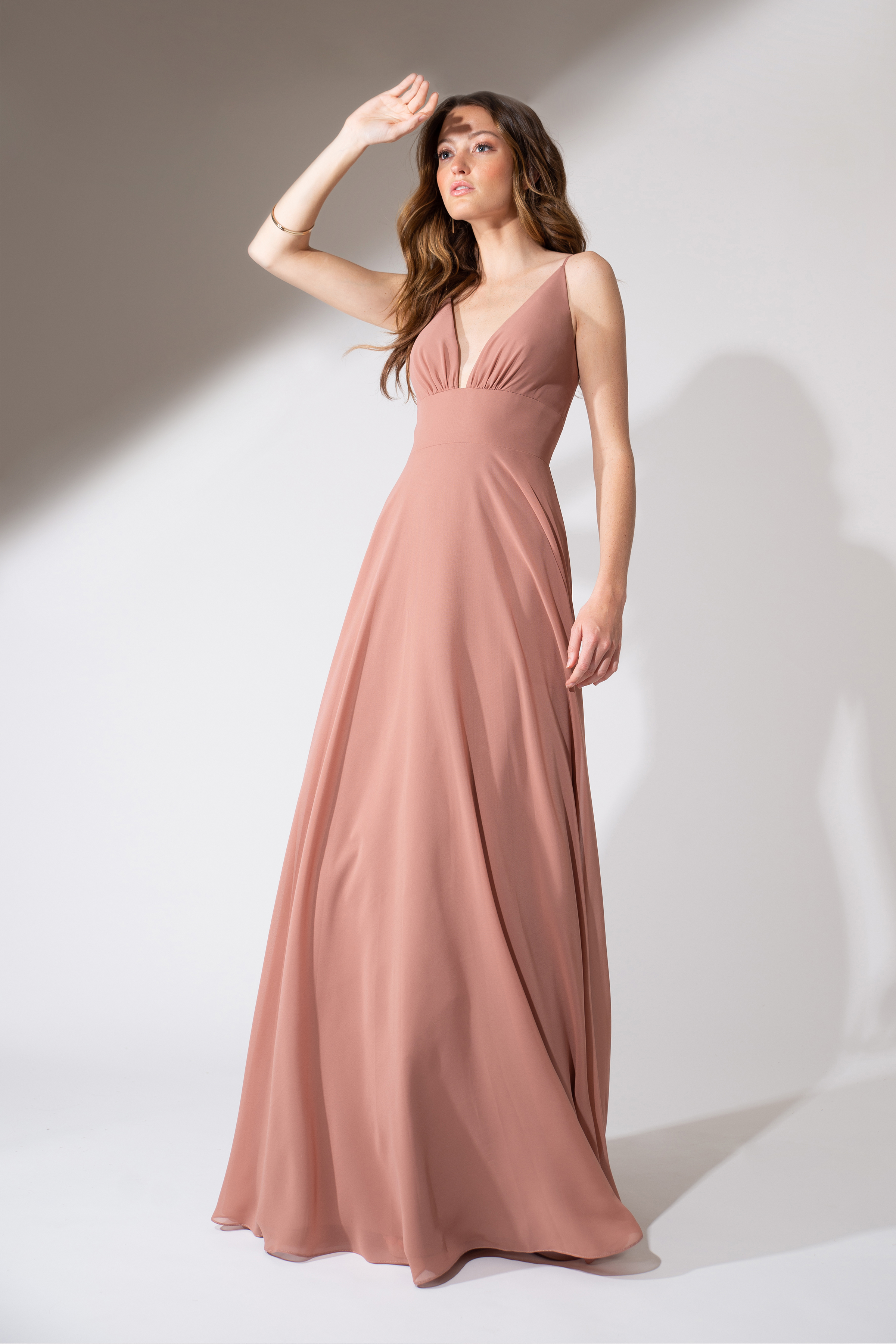 NEW $285 Jenny Yoo Inesse Gown Bridesmaid Dress in Blush 