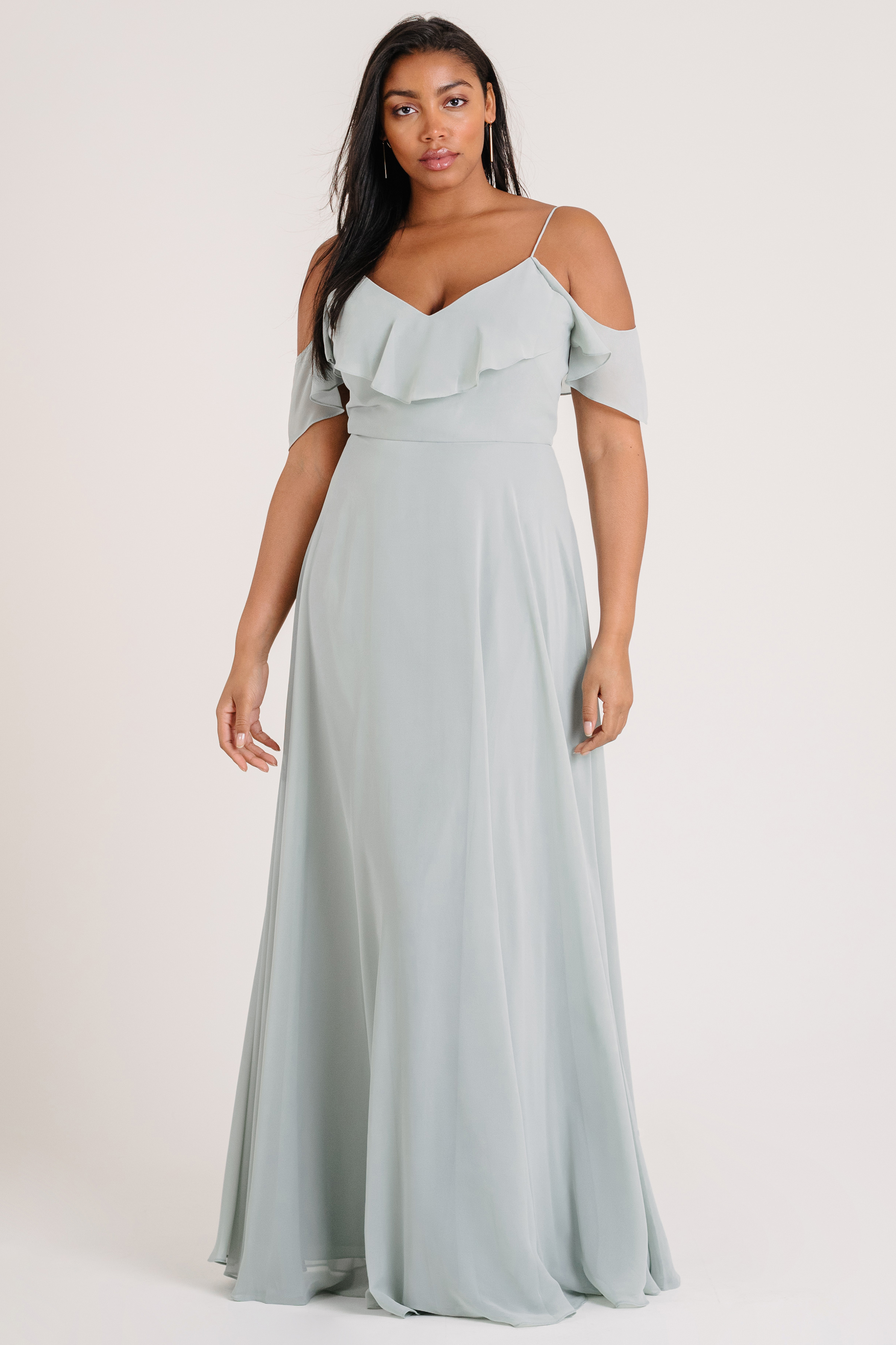jenny yoo mila cold shoulder gown