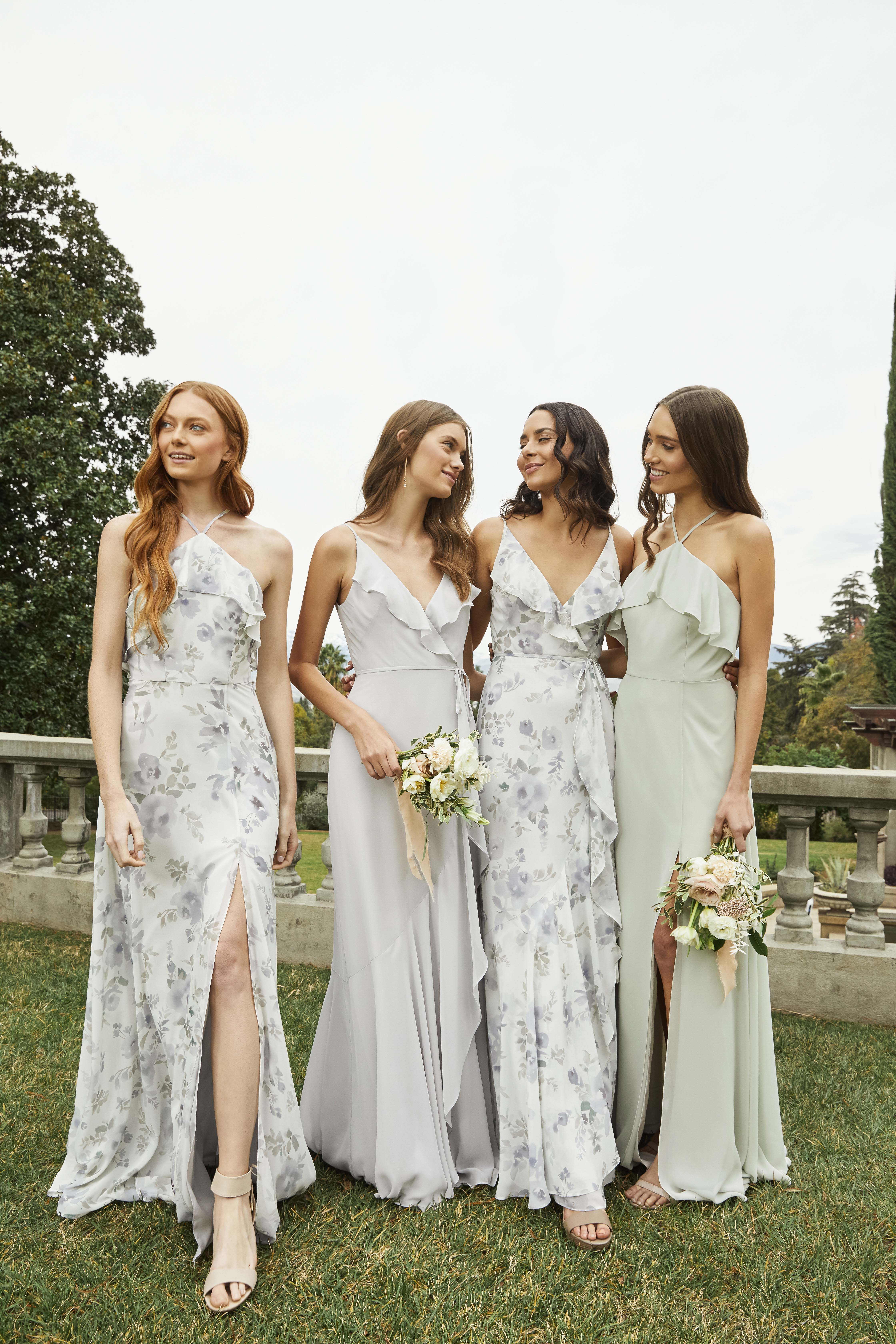 patterned bridesmaid dresses