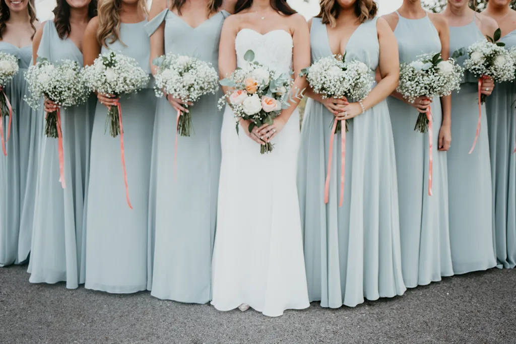 Bridesmaids In Morning Mist Real Wedding With Jenny Yoo