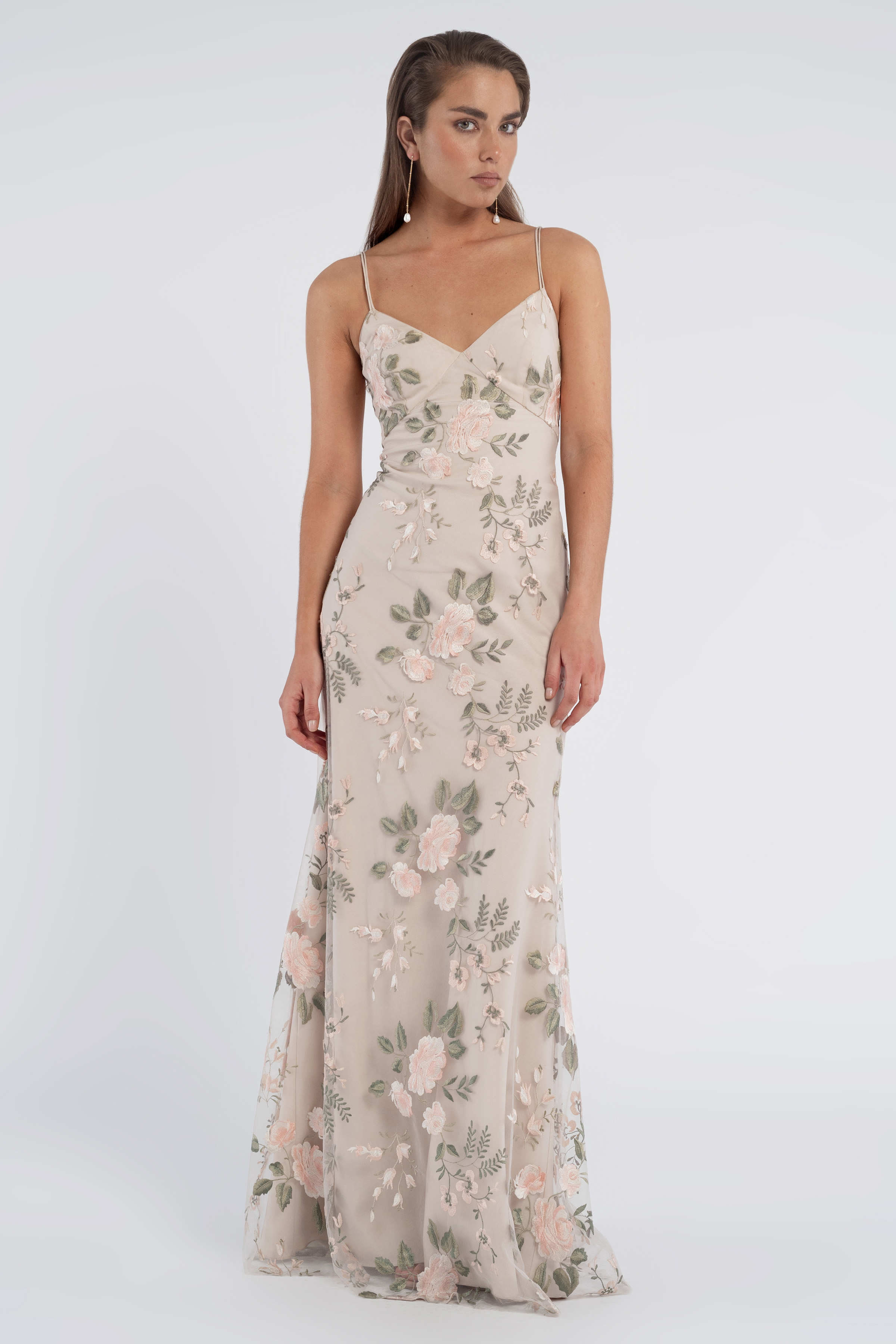 Jenny yoo drew floral shop embroidered tulle evening dress