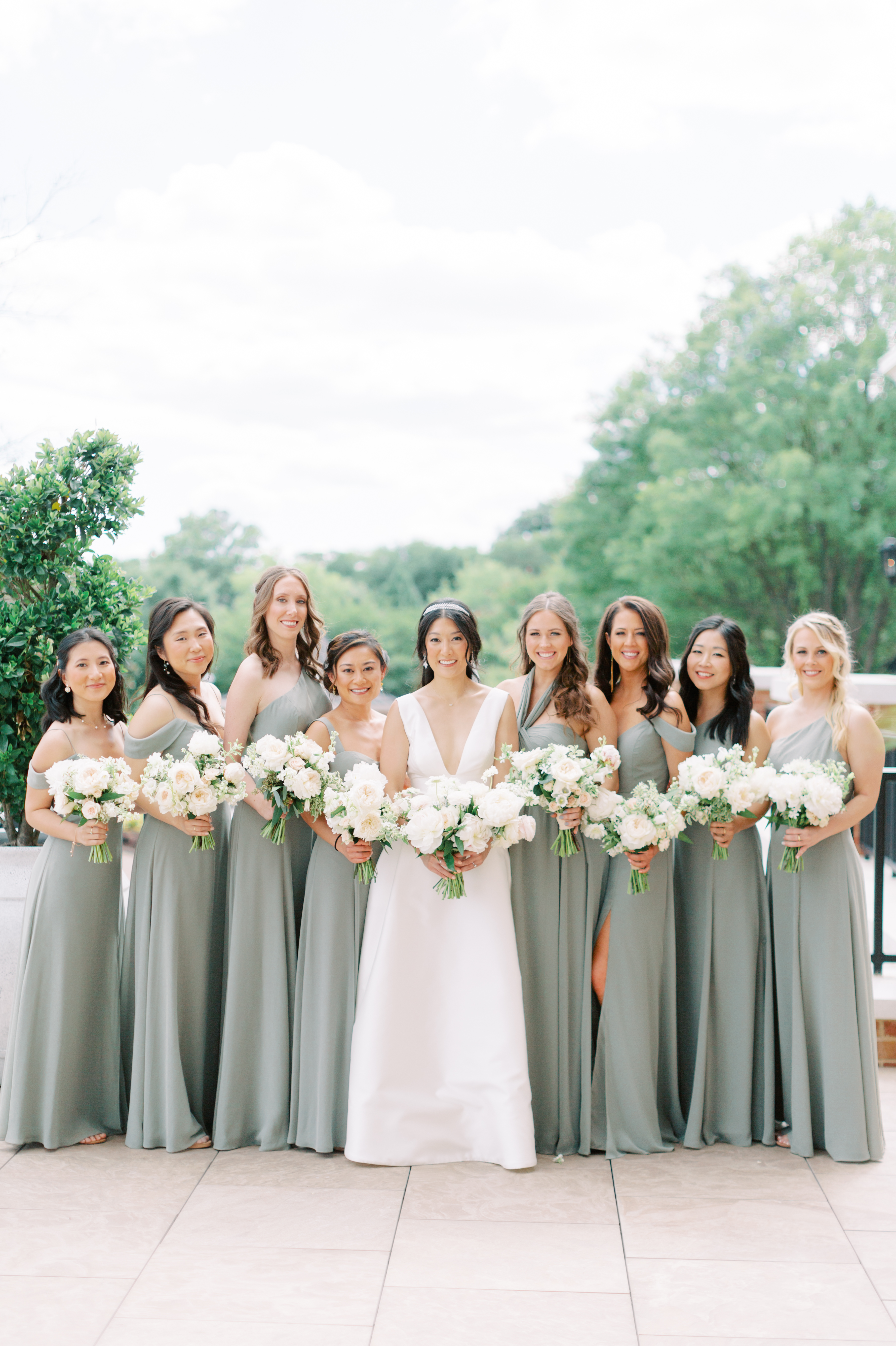 Green chiffon bridesmaid dresses sale