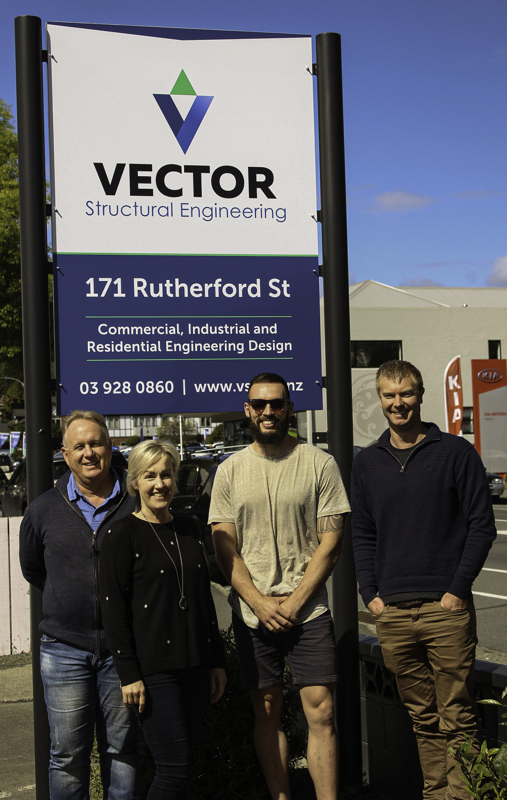 VSE team outside the front of the office on Rutherford Street