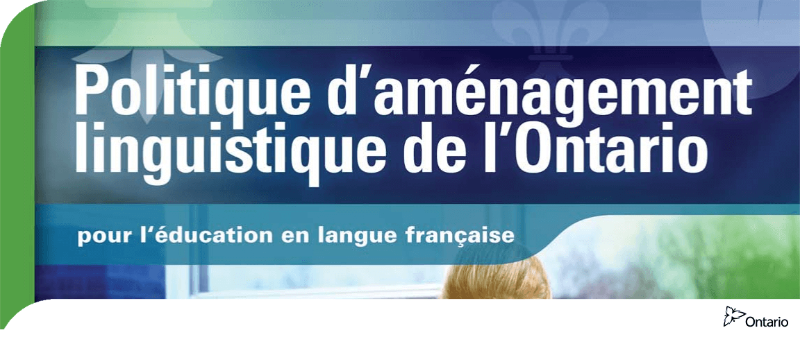Politique d'aménagement linguistique de l'Ontario pour l'éducation en langue française