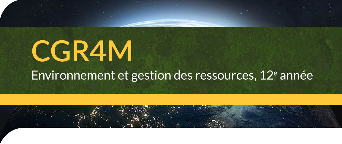 CGR4M – Environnement et gestion des ressources, 12ᵉ année (Cours en ligne)